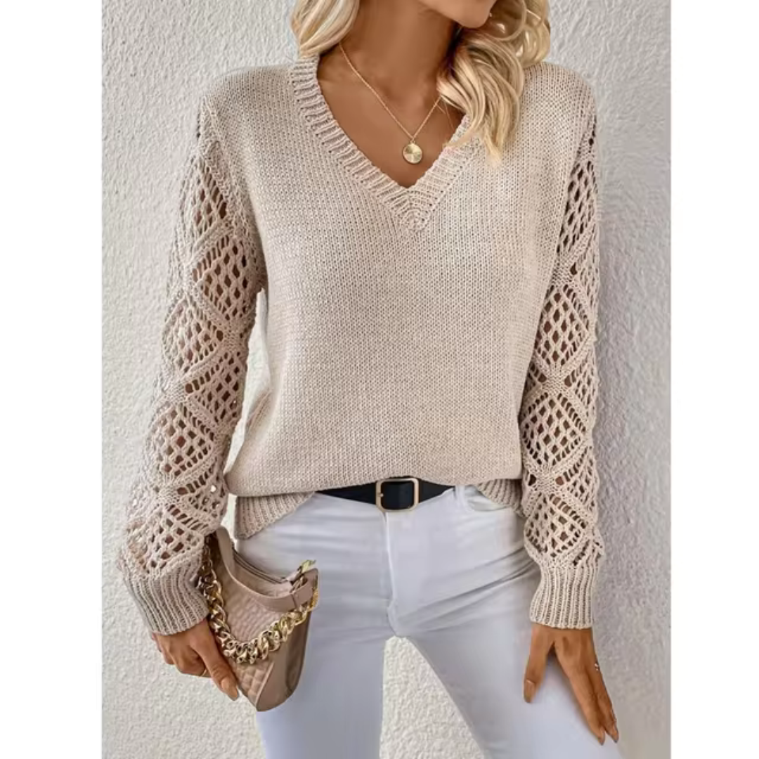 SOLÈNE™ | Pull décontracté à col en V