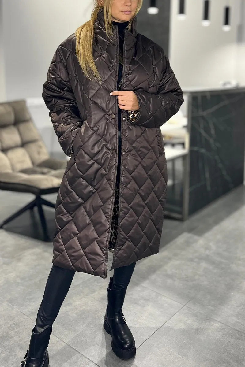 Valérie™ | Veste Matelassée Réversible avec Doublure Imprimée Léopard