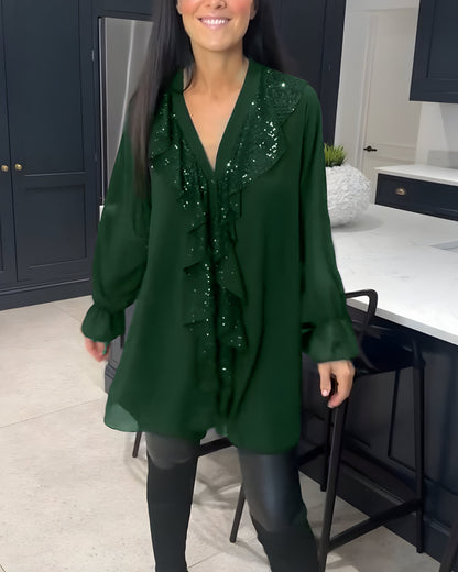 Sylvaine™ | Blouse Élégante avec Volants