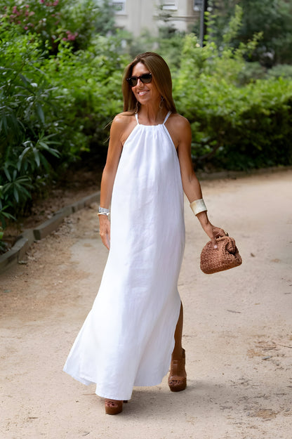 Elina™ | Robe Halter Aérée en Mélange de Coton
