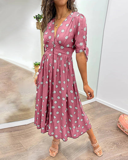 Monique™ | Robe Élégante à Pois