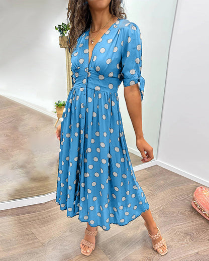 Monique™ | Robe Élégante à Pois