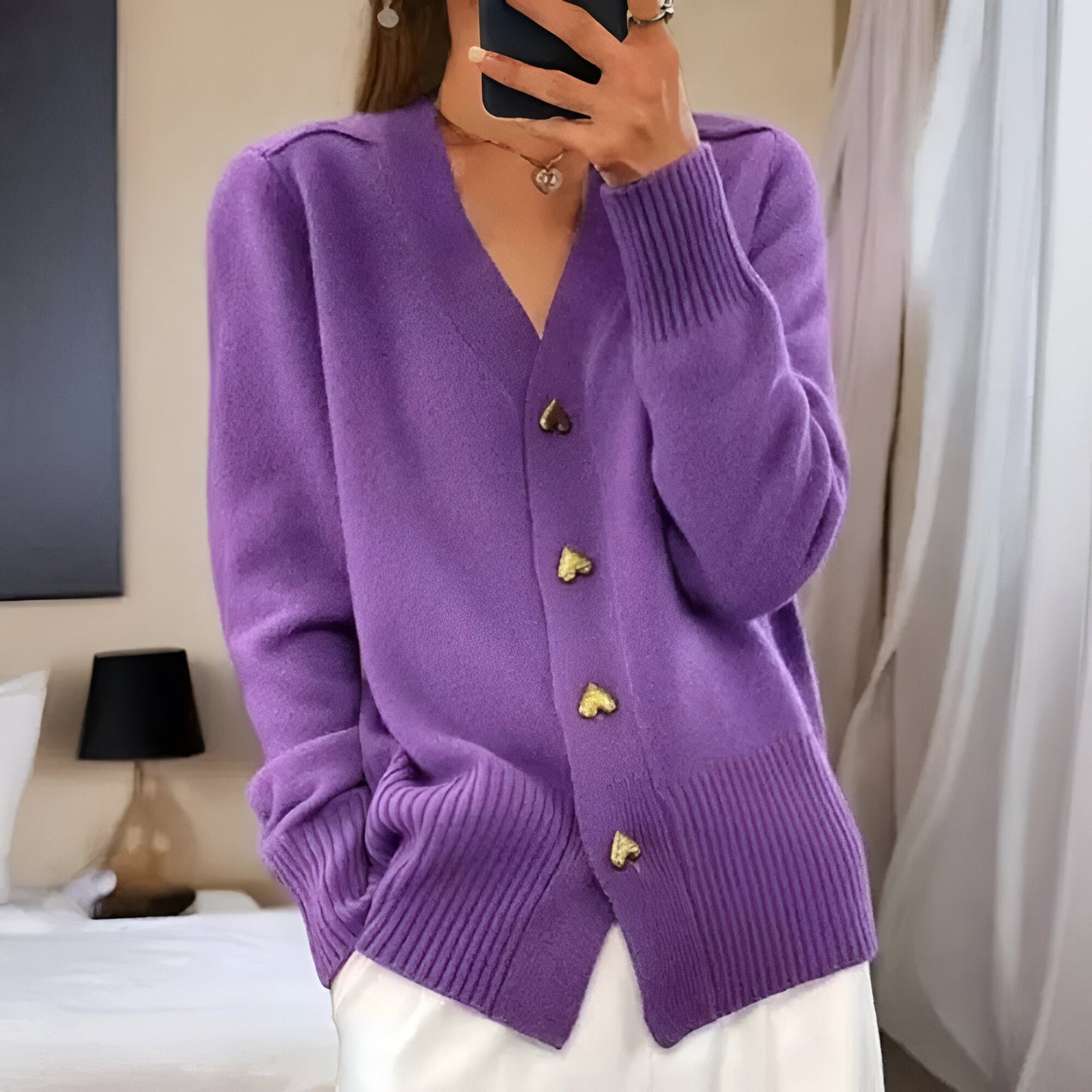 Ciara™ | Cardigan élégant avec des boutons en forme de cœur