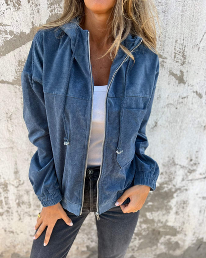 Ella™ | Veste à capuche en velours côtelé
