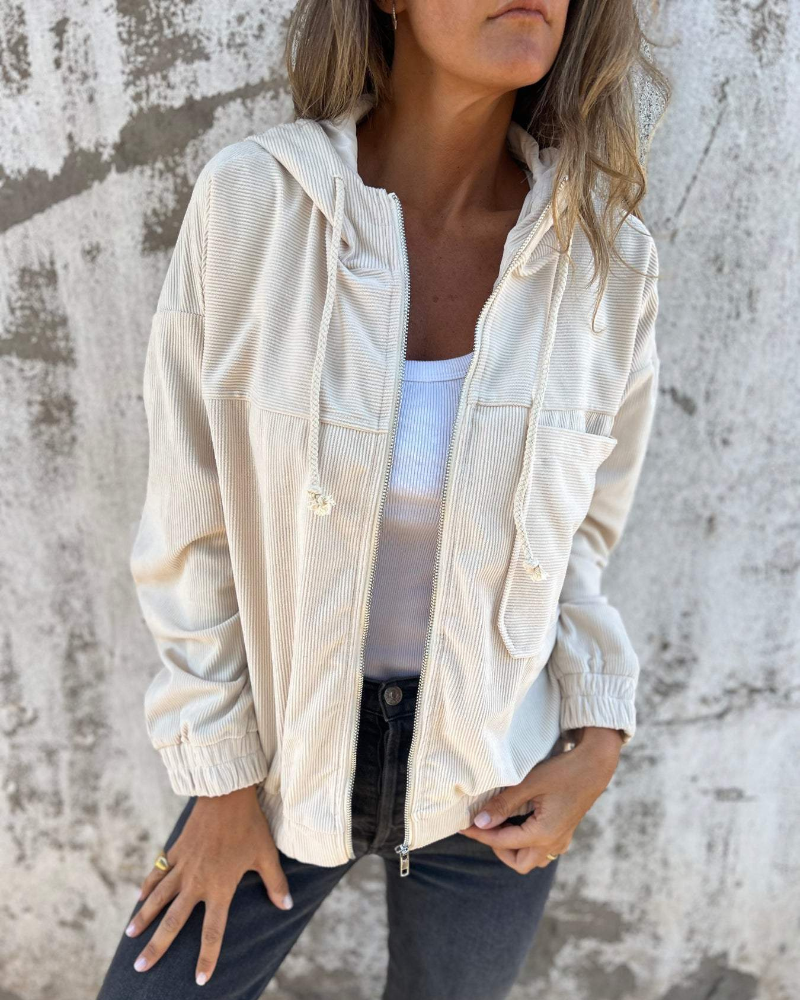Ella™ | Veste à capuche en velours côtelé