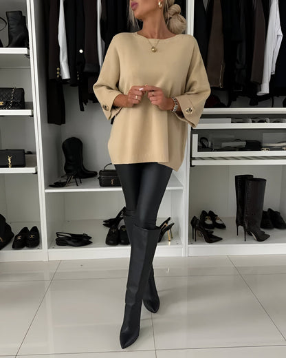 Lucie™ | Pull doux à bouton