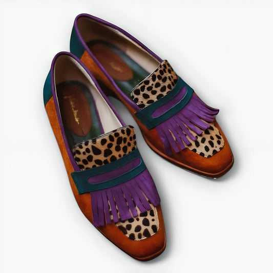 Amaya™ | Mocassins bruns avec imprimé léopard