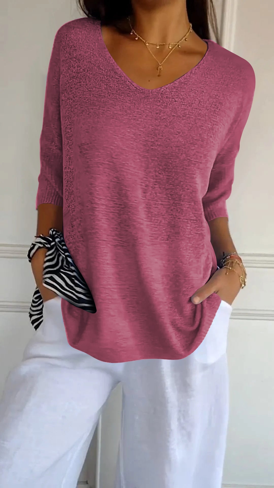 Anaé™ | Haut Tricot Aérien avec Col en V