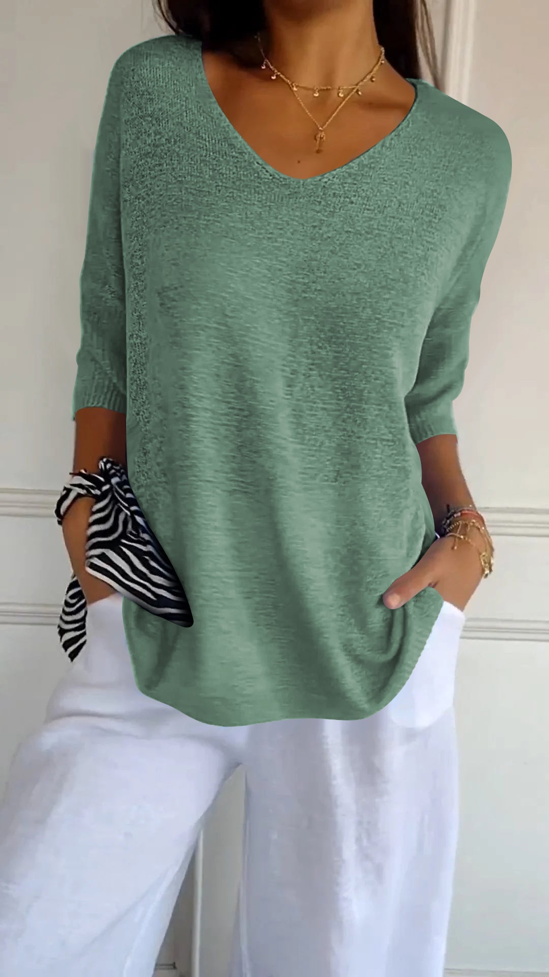 Anaé™ | Haut Tricot Aérien avec Col en V