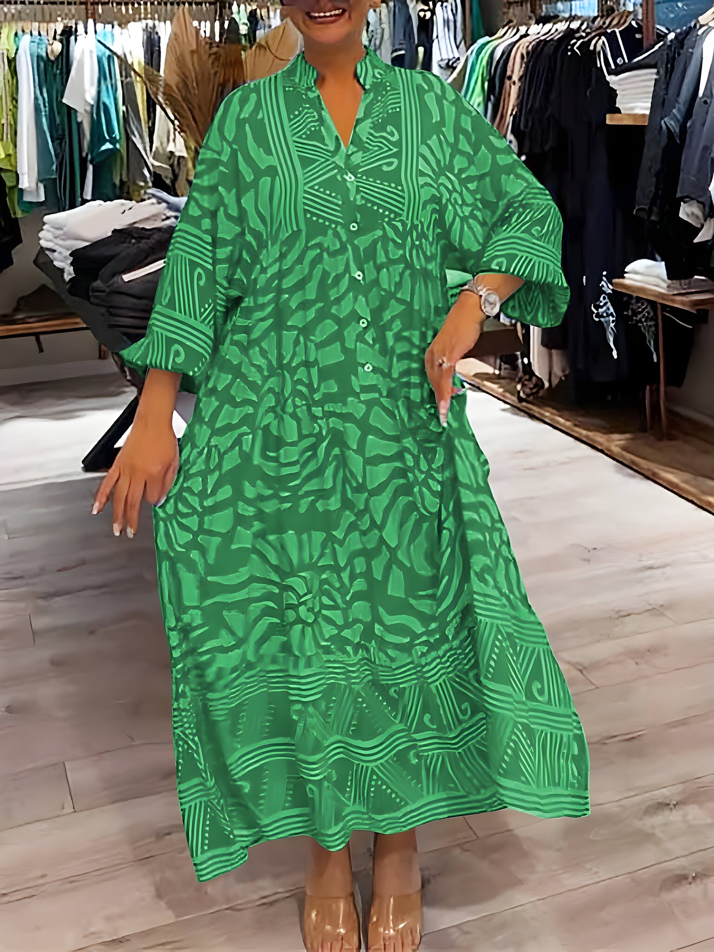 Ivana™ | Robe V-Cou Imprimée