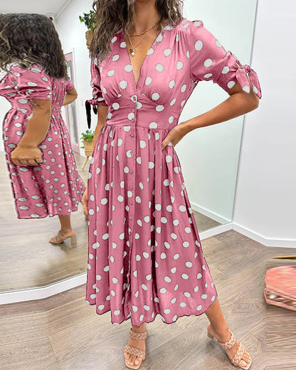 Monique™ | Robe Élégante à Pois