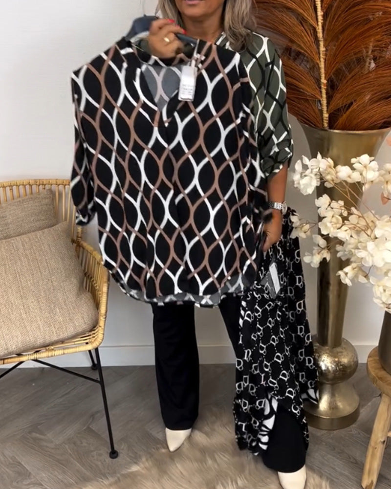 Margaux™ | Blouse Décontractée avec Motif Chic