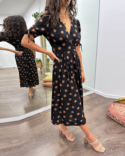 Monique™ | Robe Élégante à Pois