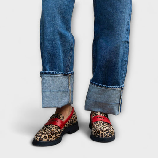 Nadia™ | Mocassins à Motif Léopard & Bout Rond