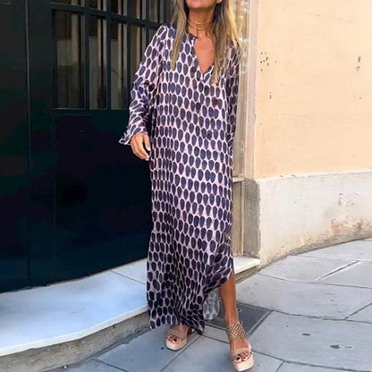 Elena™ | Robe Maxi Élégante à Col V