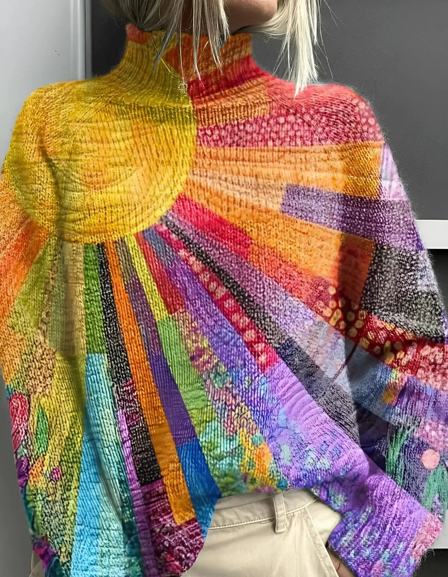 Noa™ | Pull Col Roulé Chaud et Coloré