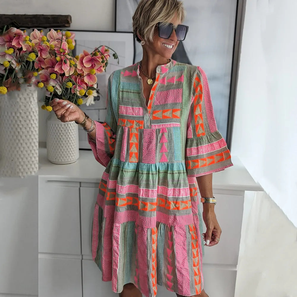 Dominique™ | Robe Midi Élegante D'été