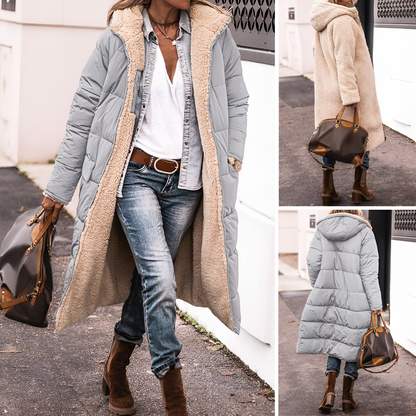Isa™ | Manteau d’Hiver Réversible – Côté Teddy & Matelassé