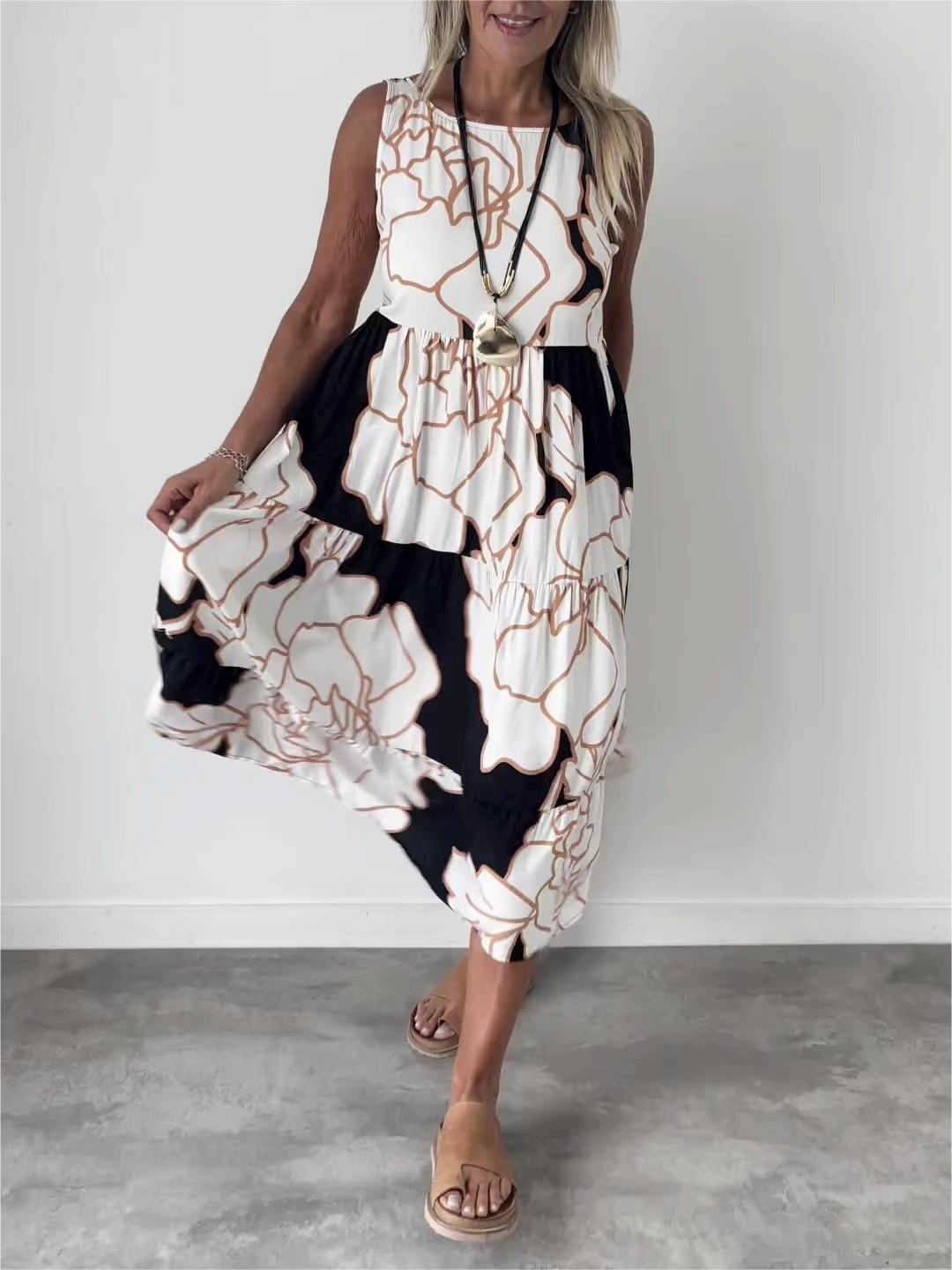Édith™ | Robe Élégante avec Imprimé Floral