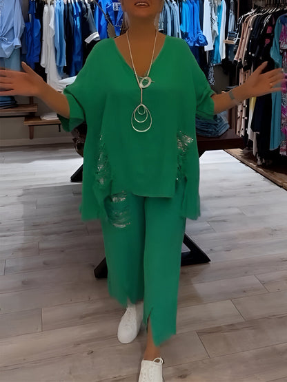 Claire™ | Ensemble d'été en deux pièces avec Détails