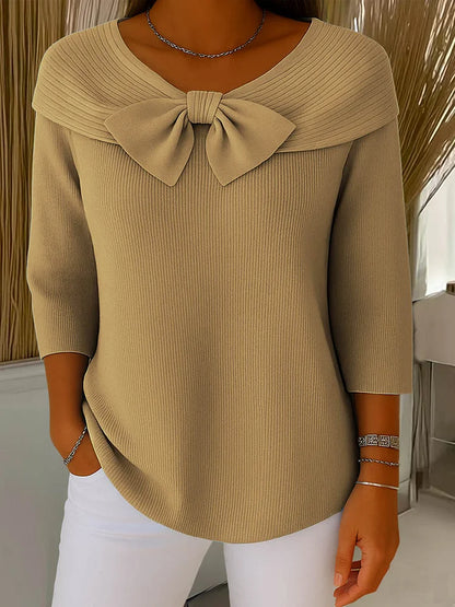 Alina™ | Haut Finement Tricoté avec Détail Nœud