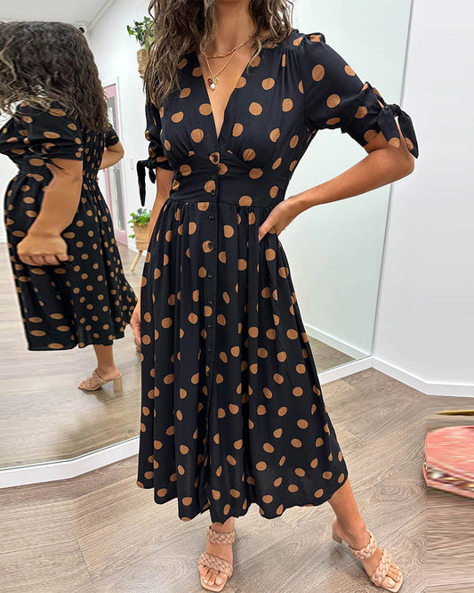 Monique™ | Robe Élégante à Pois
