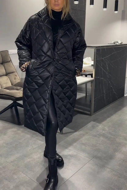 Valérie™ | Veste Matelassée Réversible avec Doublure Imprimée Léopard