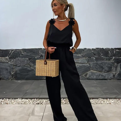 Antonia™ | Combinaison sans manches à jambes larges