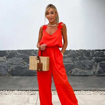 Antonia™ | Combinaison sans manches à jambes larges