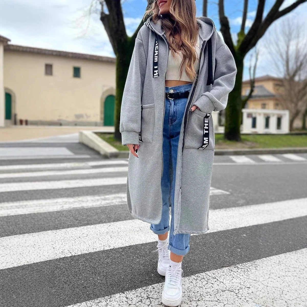 Elaine™ | Veste Sweat Longue avec Capuche