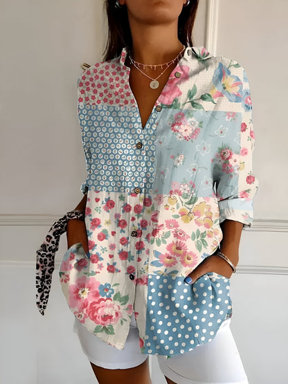 Malou™ | Blouse à fleurs avec Boutons