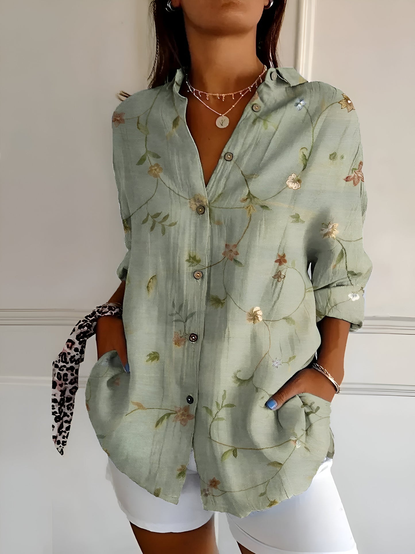 Malou™ | Blouse à fleurs avec Boutons
